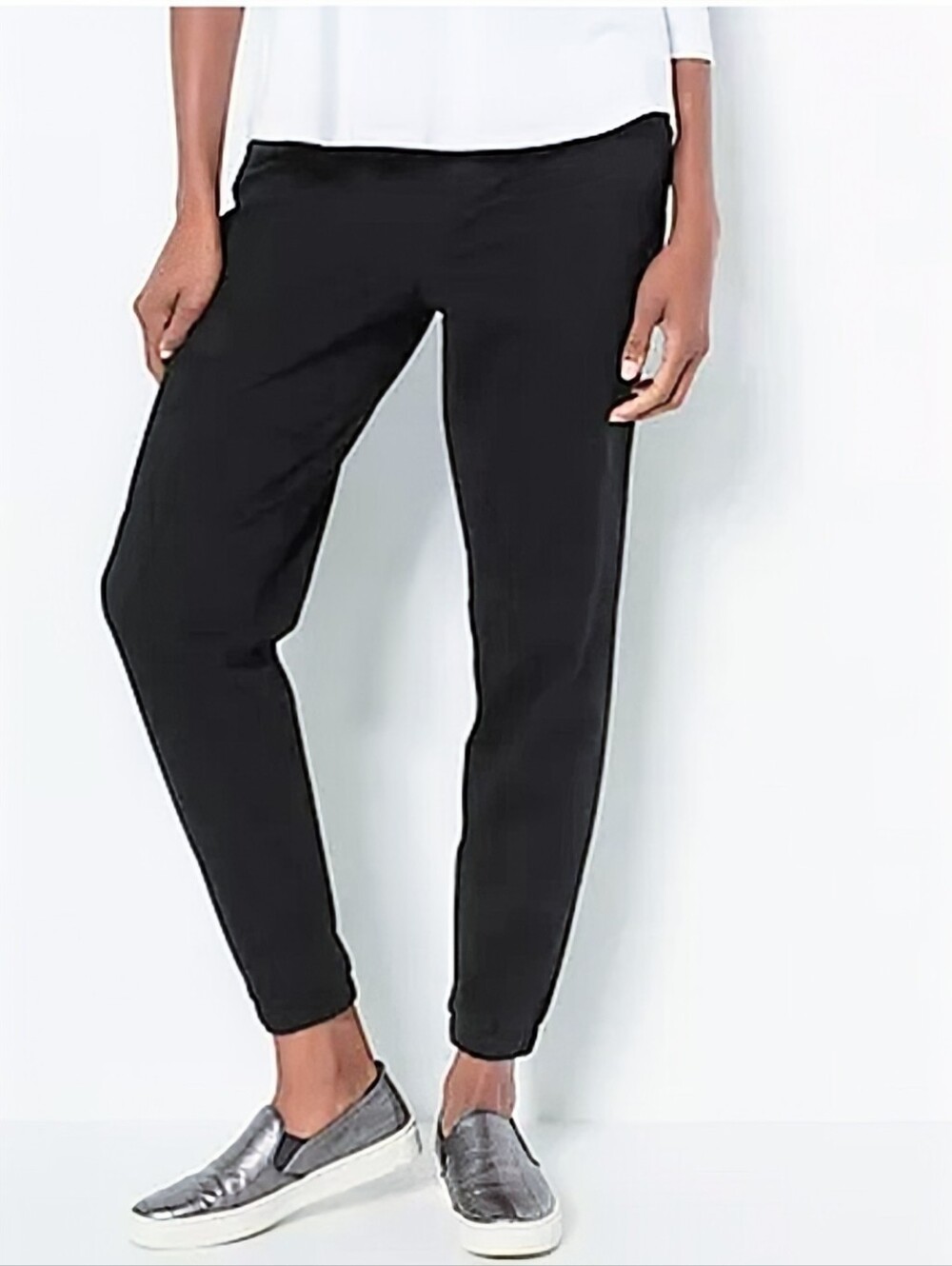 Logo Black Pull-On Slim Ankle Pants / Jogger Jeans 👖 Size 14